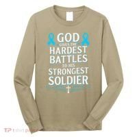 God Gives Hardest Battle Prostate Cancer Awareness Long Sleeve Shirt thumb 0