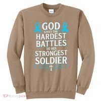 God Gives Hardest Battle Prostate Cancer Awareness Sweatshirt thumb 0