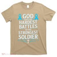 God Gives Hardest Battle Prostate Cancer Awareness T-Shirt thumb 0