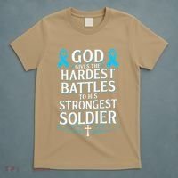 God Gives Hardest Battle Prostate Cancer Awareness T-Shirt thumb 5