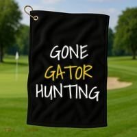Gone Gator Hunting Gift Golf Towel thumb 1