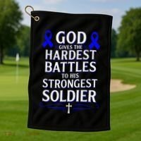 God Gives Hardest Battle Juvenile Arthritis Awareness Golf Towel thumb 1