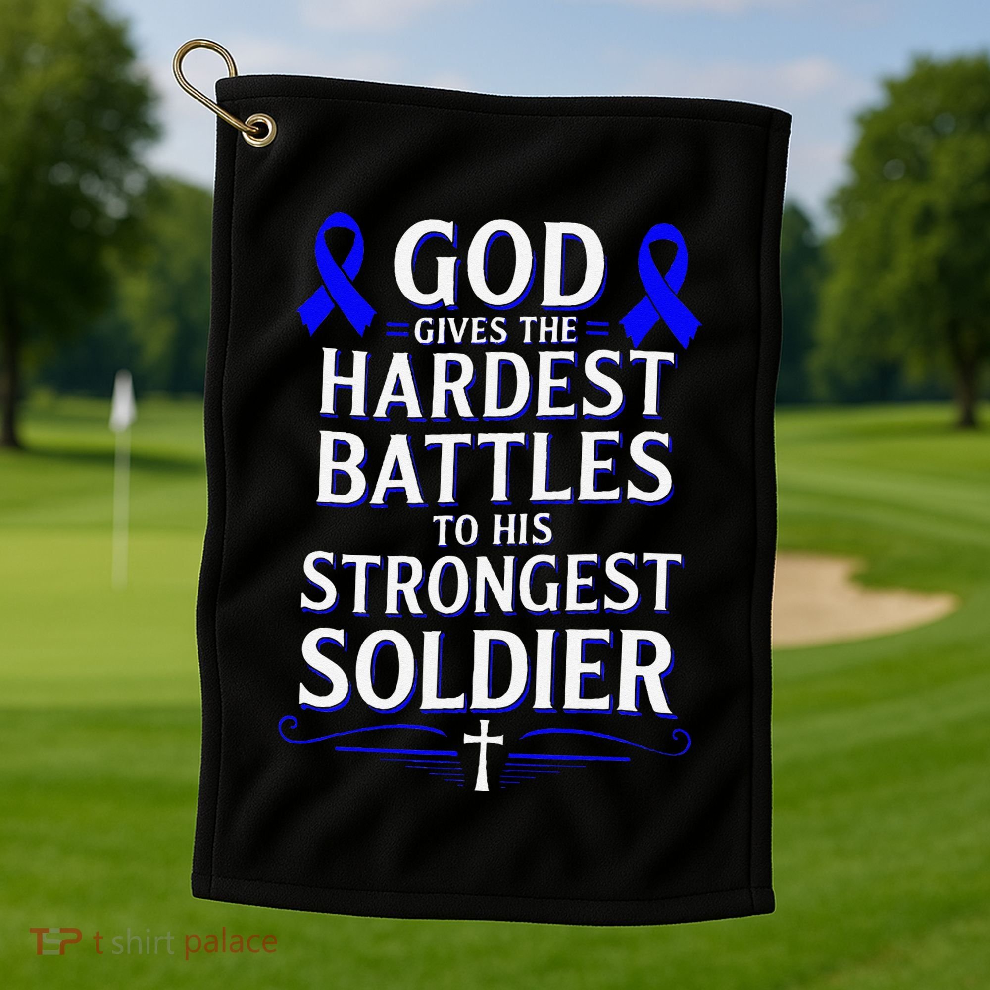 God Gives Hardest Battle Juvenile Arthritis Awareness Golf Towel