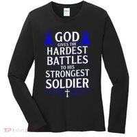 God Gives Hardest Battle Juvenile Arthritis Awareness Women's Long Sleeve Shirt thumb 0