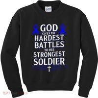 God Gives Hardest Battle Juvenile Arthritis Awareness Kids Sweatshirt thumb 0