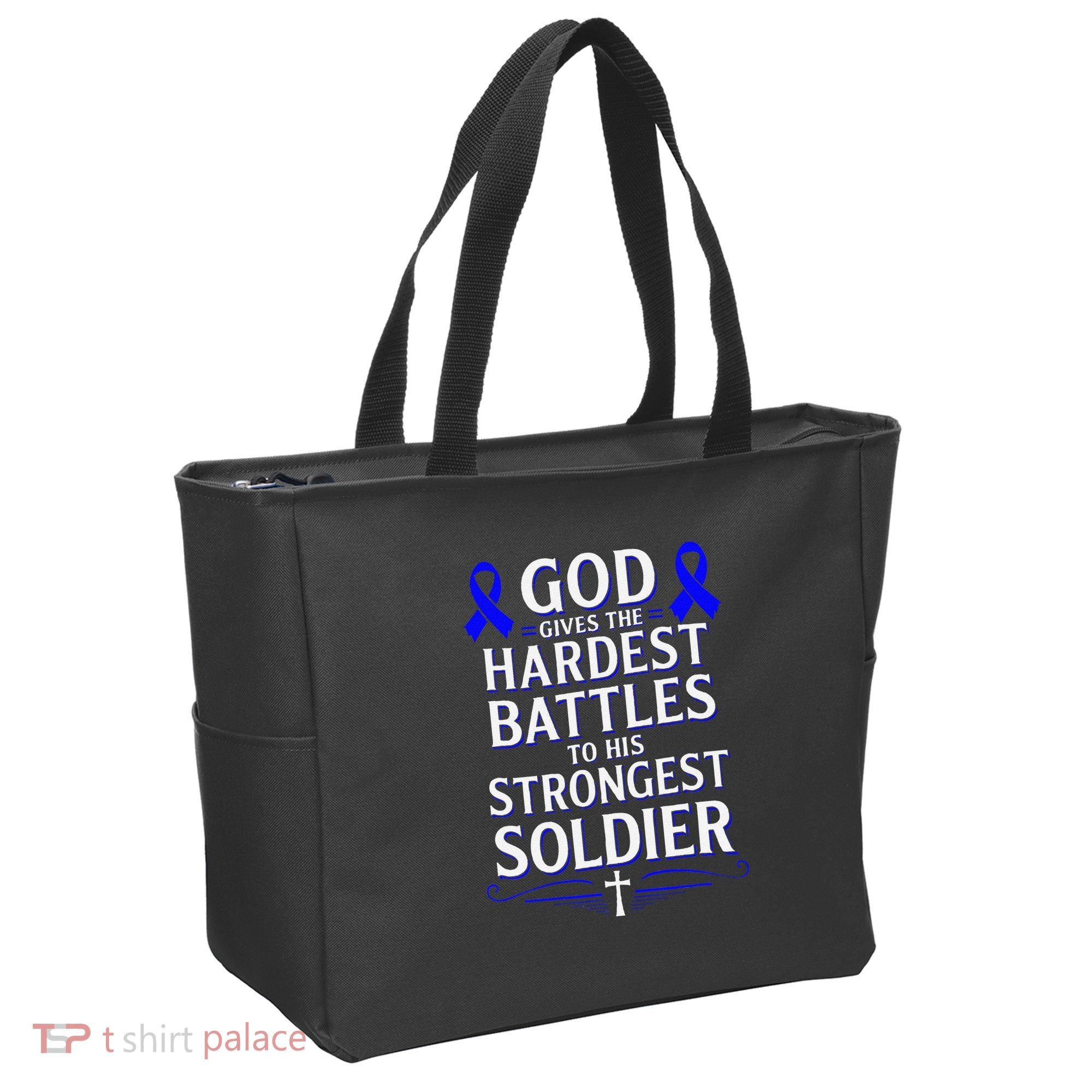 God Gives Hardest Battle Juvenile Arthritis Awareness Tote Bag