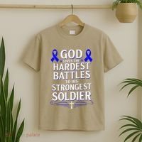 God Gives Hardest Battle Juvenile Arthritis Awareness T-Shirt thumb 2