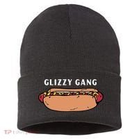 Glizzy Gang Hotdog Funny Sustainable Knit Beanie thumb 0