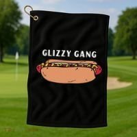 Glizzy Gang Hotdog Funny Golf Towel thumb 1