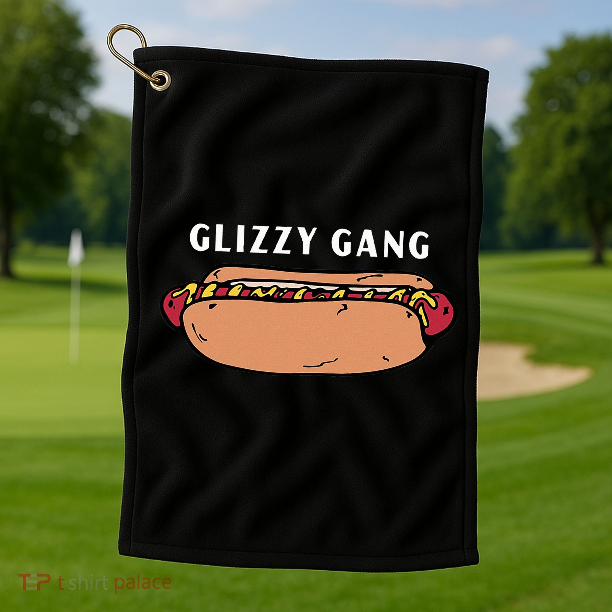 Glizzy Gang Hotdog Funny Golf Towel