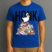 Goose Game Honk Untitled Goose Addiction Press Y To Honk Funny Gift T-Shirt thumb 3