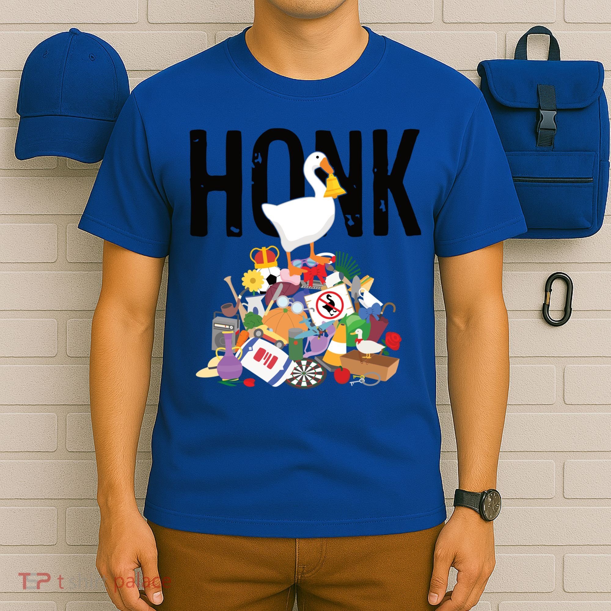 Goose Game Honk Untitled Goose Addiction Press Y To Honk Funny Gift T-Shirt