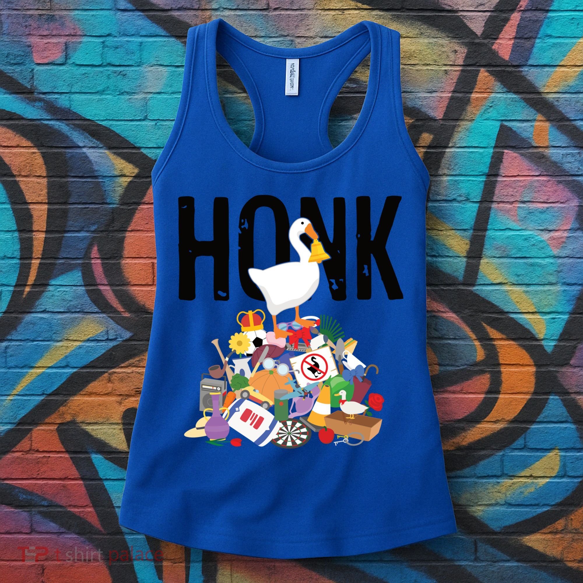 Goose Game Honk Untitled Goose Addiction Press Y To Honk Funny Gift Women's Tank Top