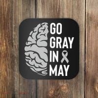 Go Gray In May Brain Tumor Awareness Coaster thumb 0