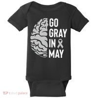 Go Gray In May Brain Tumor Awareness Baby Bodysuit thumb 0
