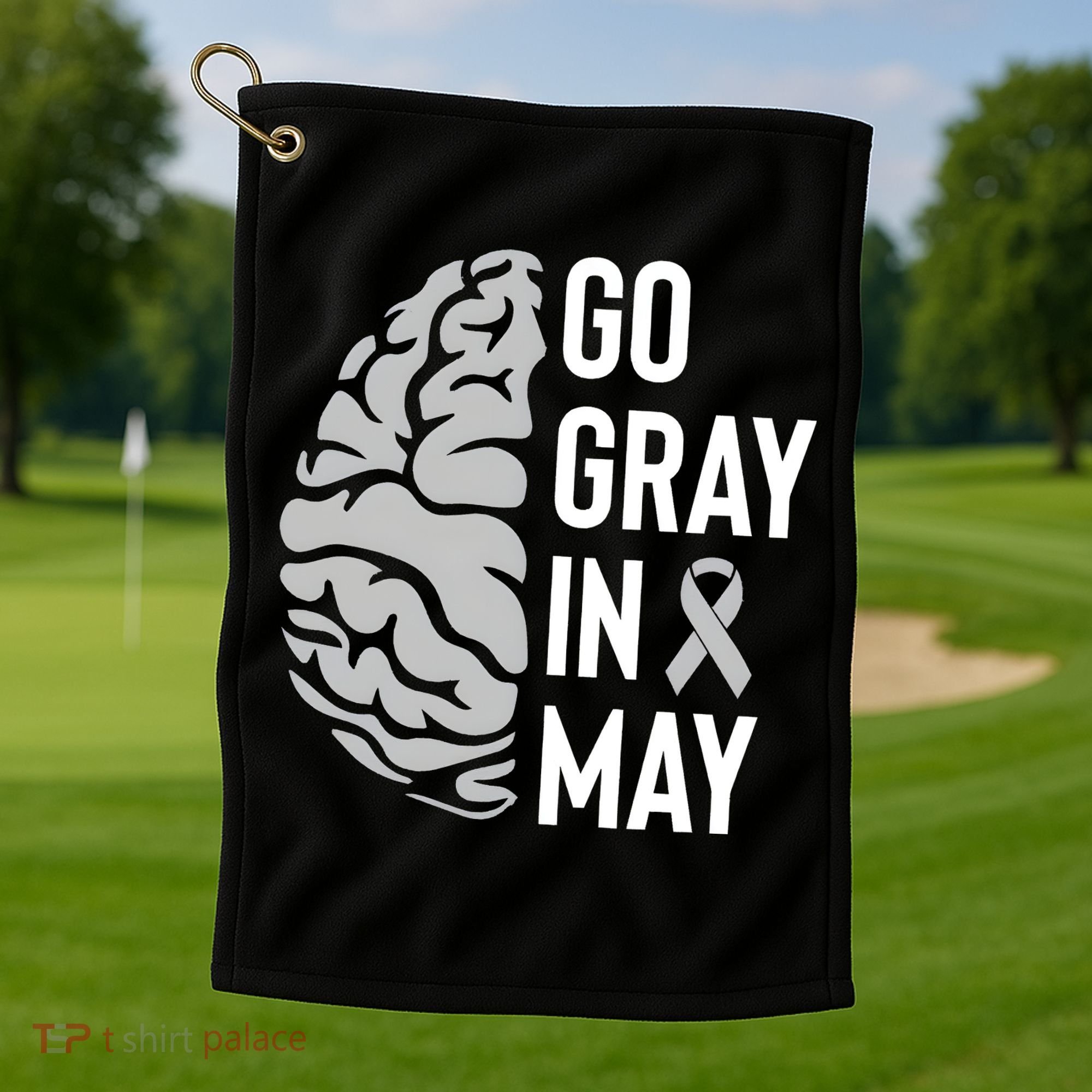 Go Gray In May Brain Tumor Awareness Golf Towel
