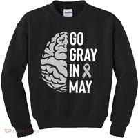 Go Gray In May Brain Tumor Awareness Kids Sweatshirt thumb 0