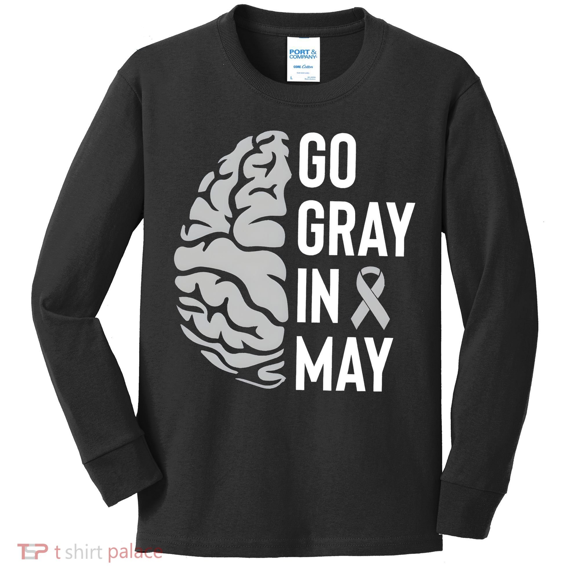 Go Gray In May Brain Tumor Awareness Kids Long Sleeve Shirt