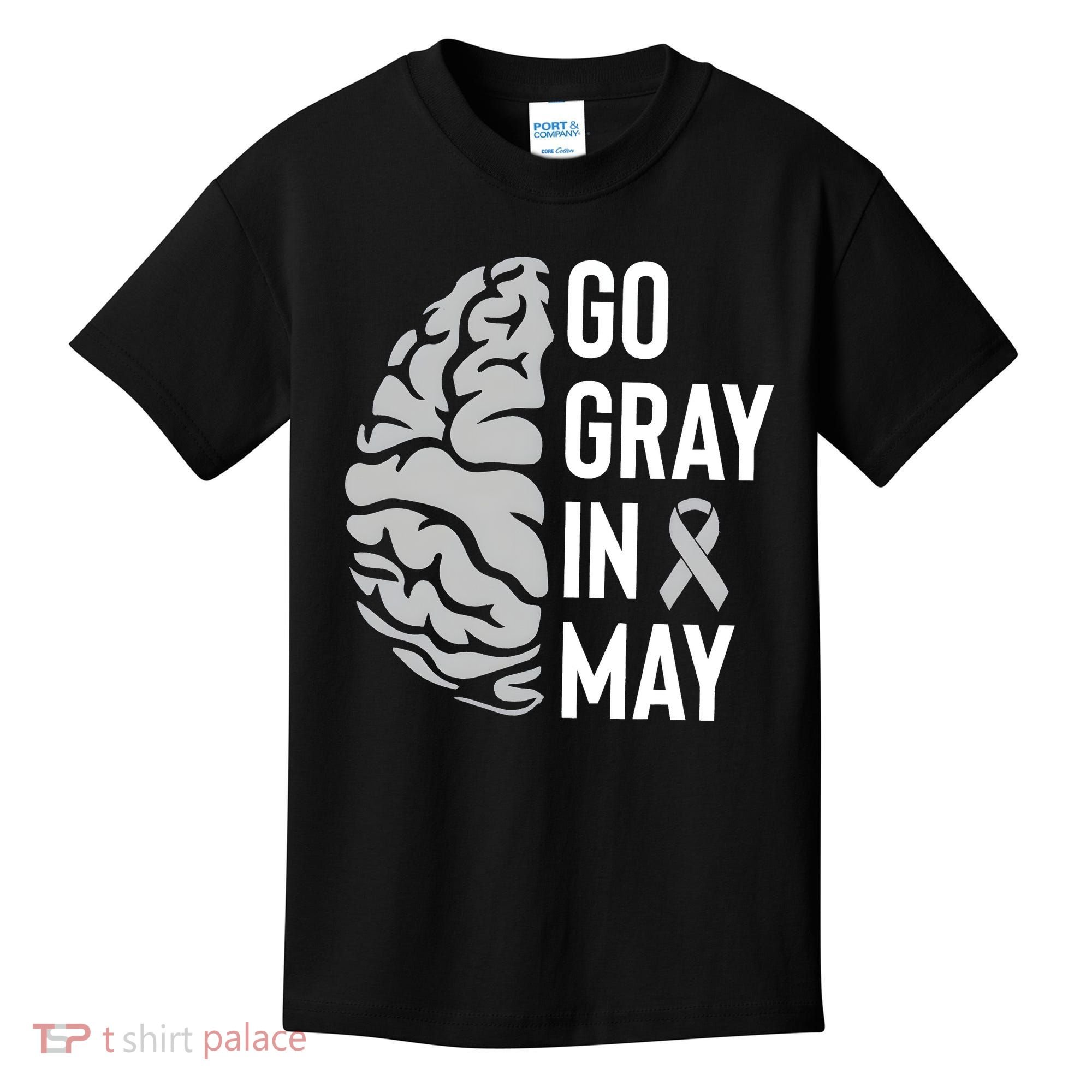 Go Gray In May Brain Tumor Awareness Kids T-Shirt