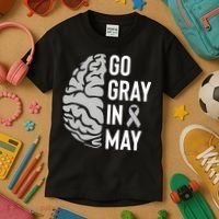 Go Gray In May Brain Tumor Awareness Kids T-Shirt thumb 3