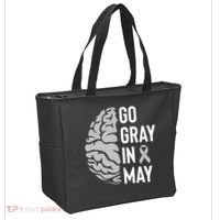 Go Gray In May Brain Tumor Awareness Tote Bag thumb 2