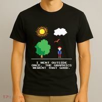 Game Geek I Went Outside Once The Graphics Werent That Good T-Shirt thumb 3