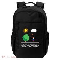 Game Geek I Went Outside Once The Graphics Werent That Good Backpack thumb 0