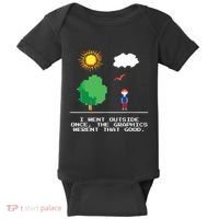 Game Geek I Went Outside Once The Graphics Werent That Good Baby Bodysuit thumb 0