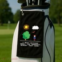 Game Geek I Went Outside Once The Graphics Werent That Good Golf Towel thumb 2