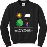 Game Geek I Went Outside Once The Graphics Werent That Good Kids Sweatshirt thumb 0