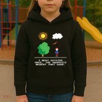 Game Geek I Went Outside Once The Graphics Werent That Good Kids Hoodie thumb 3