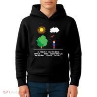 Game Geek I Went Outside Once The Graphics Werent That Good Kids Hoodie thumb 4