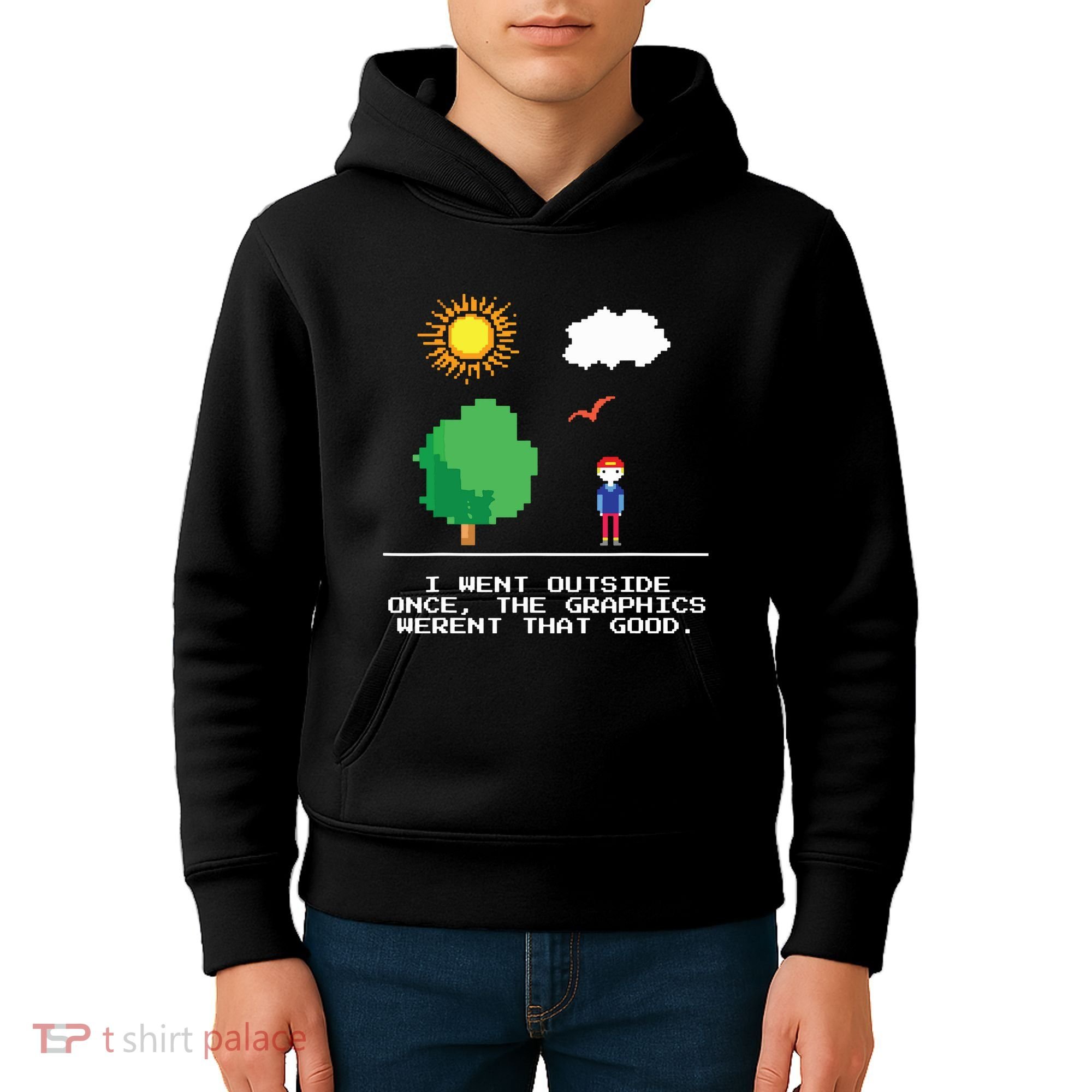 Game Geek I Went Outside Once The Graphics Werent That Good Kids Hoodie