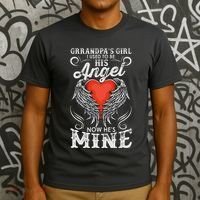 Grandpas Girl I Used To Be His Angel Now Hes Mine T-Shirt thumb 3