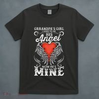 Grandpas Girl I Used To Be His Angel Now Hes Mine T-Shirt thumb 4