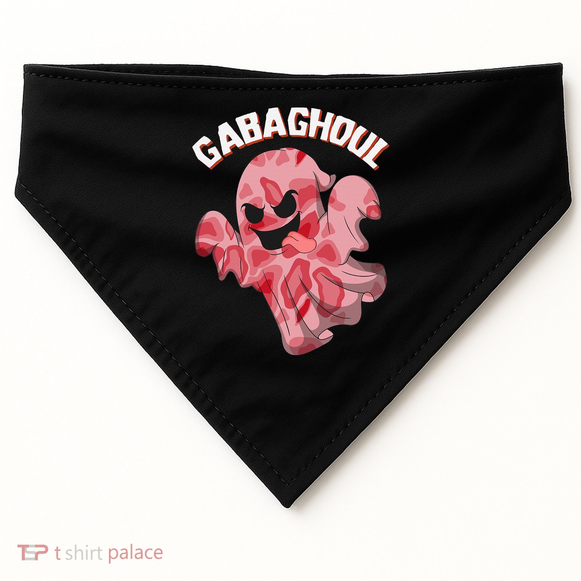 Gabaghoul Ghost Italian Ham Halloween Gabagool Parody USA-Made Doggie Bandana