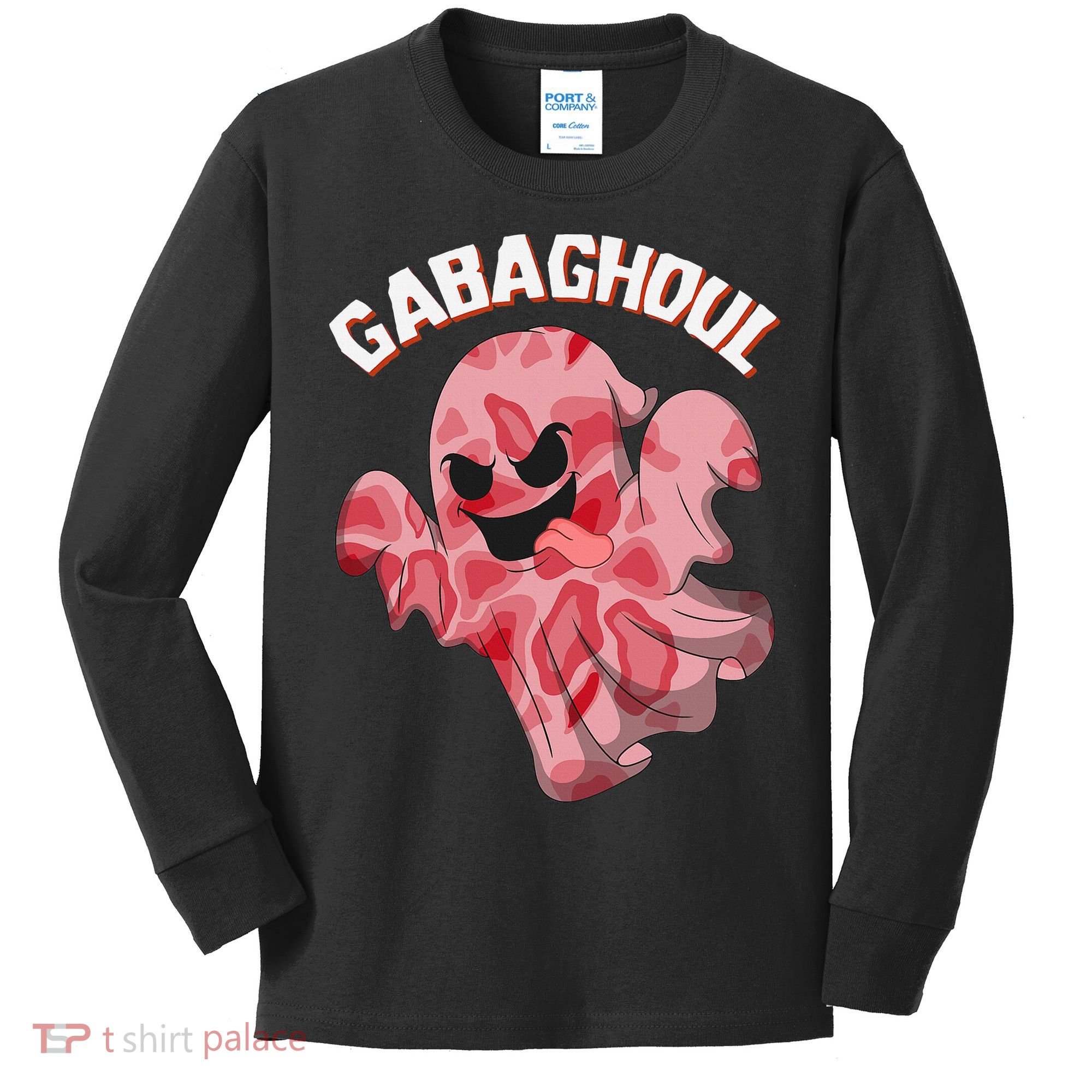 Gabaghoul Ghost Italian Ham Halloween Gabagool Parody Kids Long Sleeve Shirt