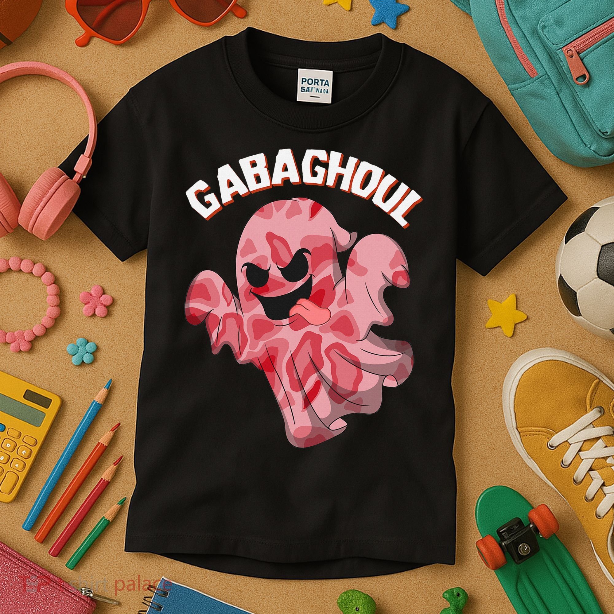 Gabaghoul Ghost Italian Ham Halloween Gabagool Parody Kids T-Shirt