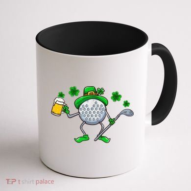 Golf Golfing Irish Golfer Beer Humor Dad St Patricks Day Gift Coffee Mug back
