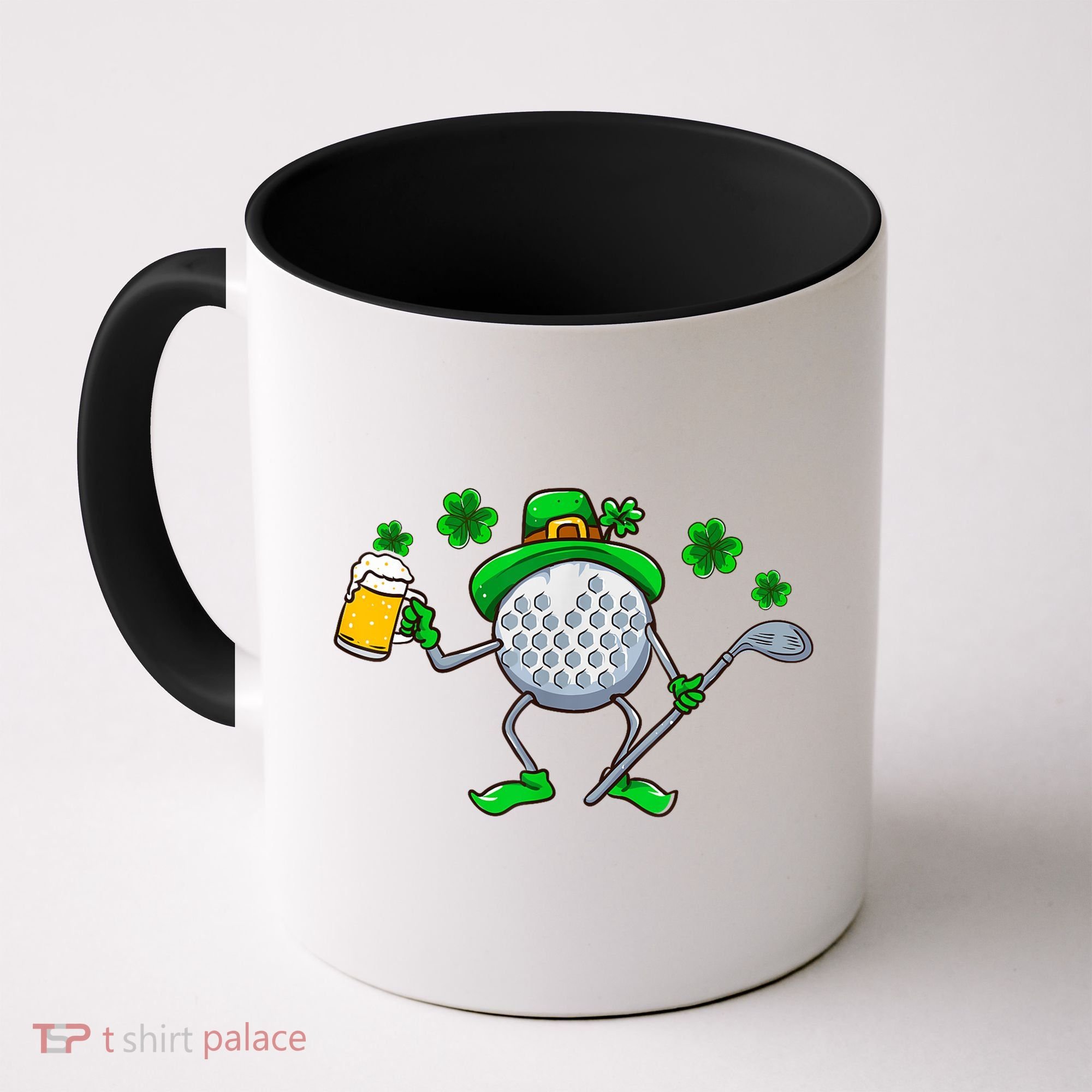 Golf Golfing Irish Golfer Beer Humor Dad St Patricks Day Gift Coffee Mug