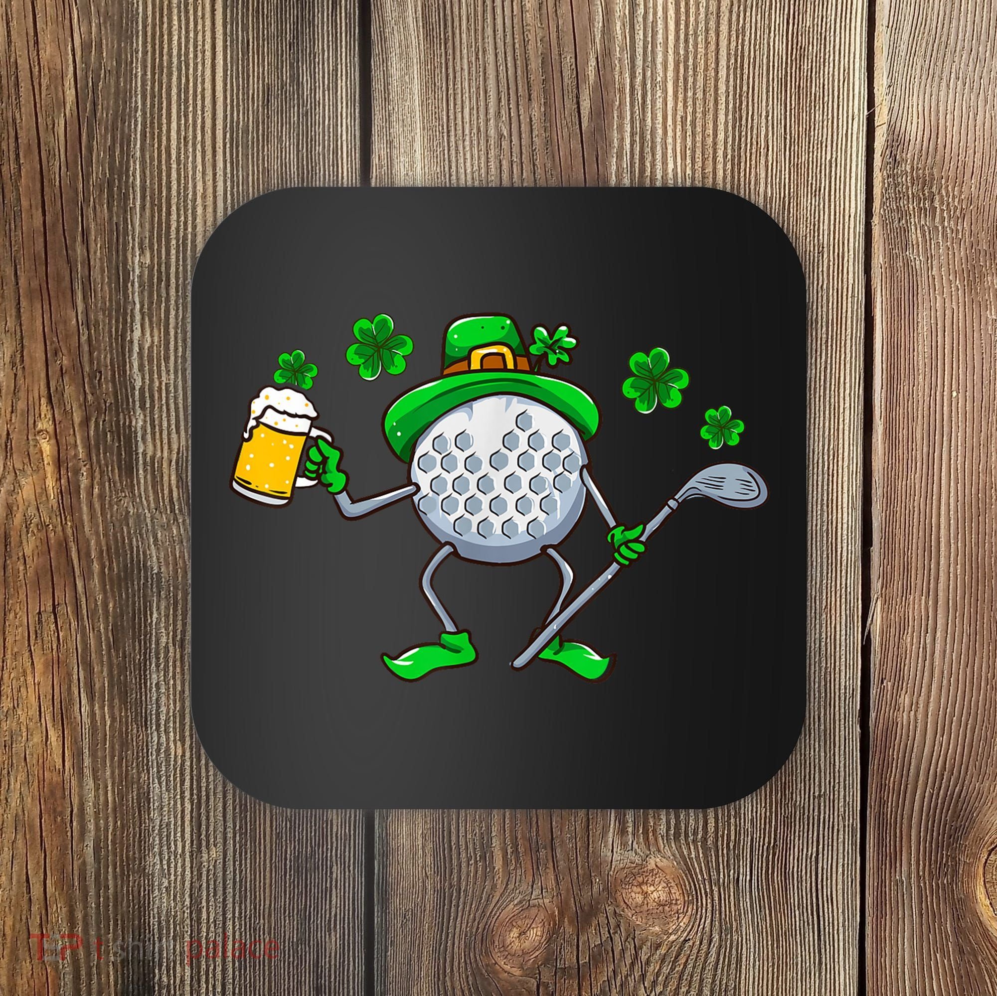 Golf Golfing Irish Golfer Beer Humor Dad St Patricks Day Gift Coaster