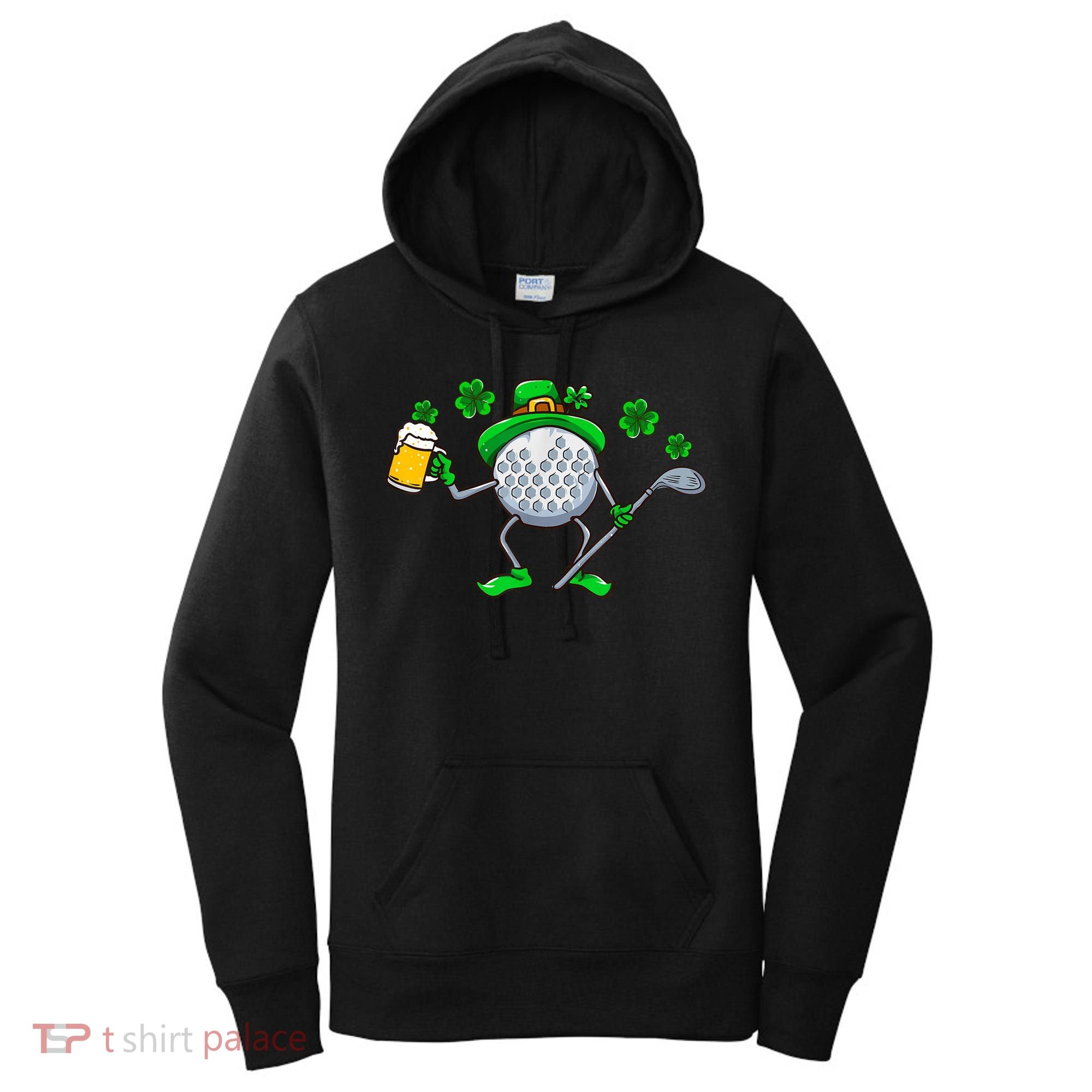 Golf Golfing Irish Golfer Beer Humor Dad St Patricks Day Gift Women's Hoodie