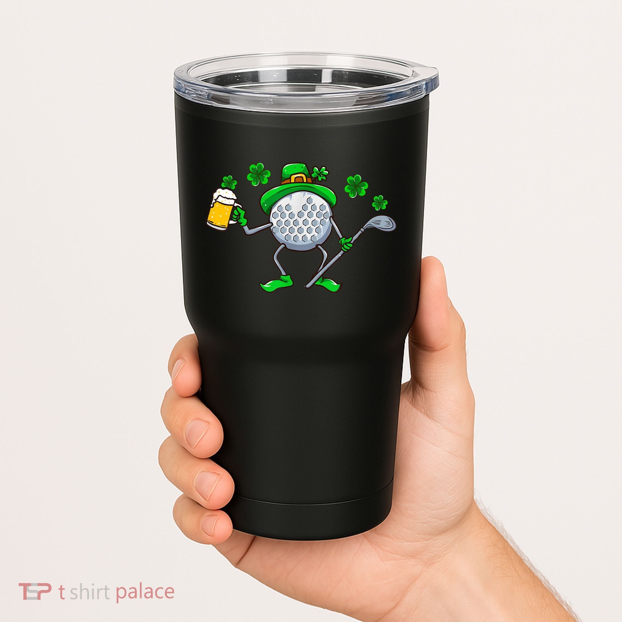 Golf Golfing Irish Golfer Beer Humor Dad St Patricks Day Gift Tumbler