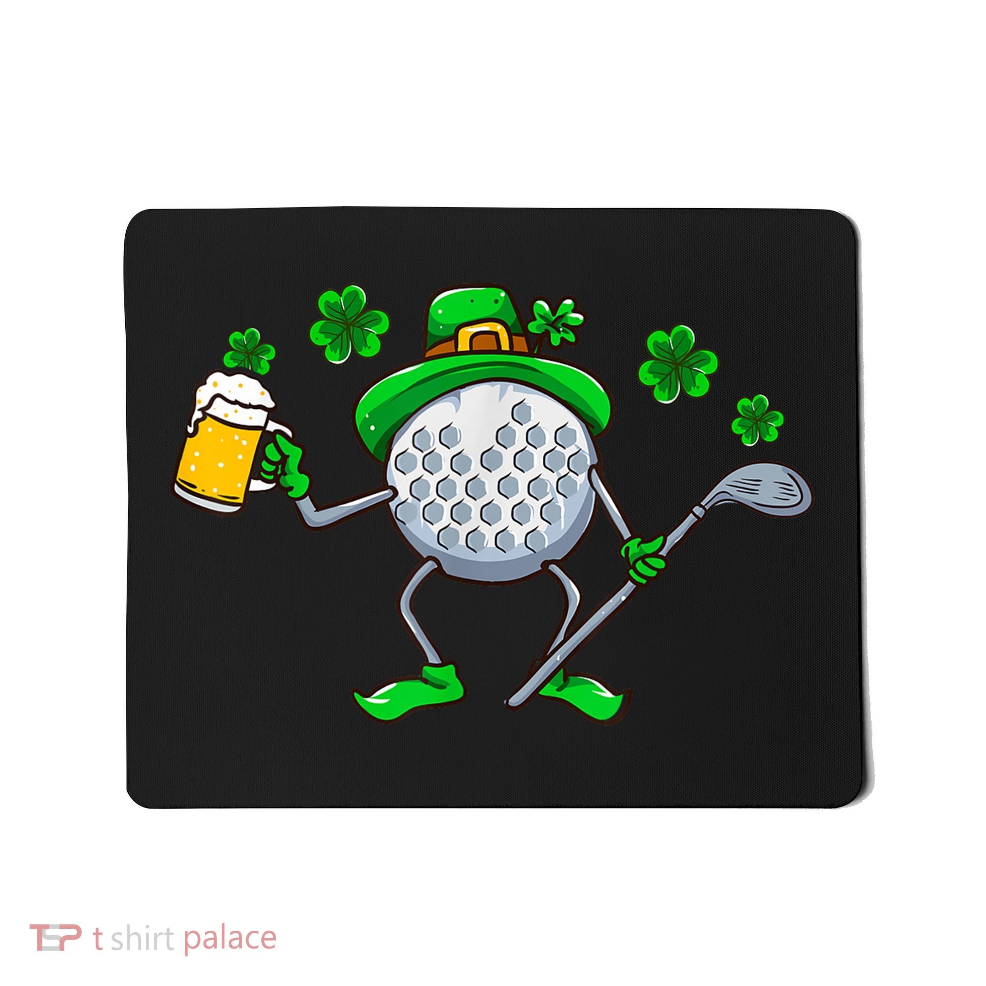 Golf Golfing Irish Golfer Beer Humor Dad St Patricks Day Gift Mousepad