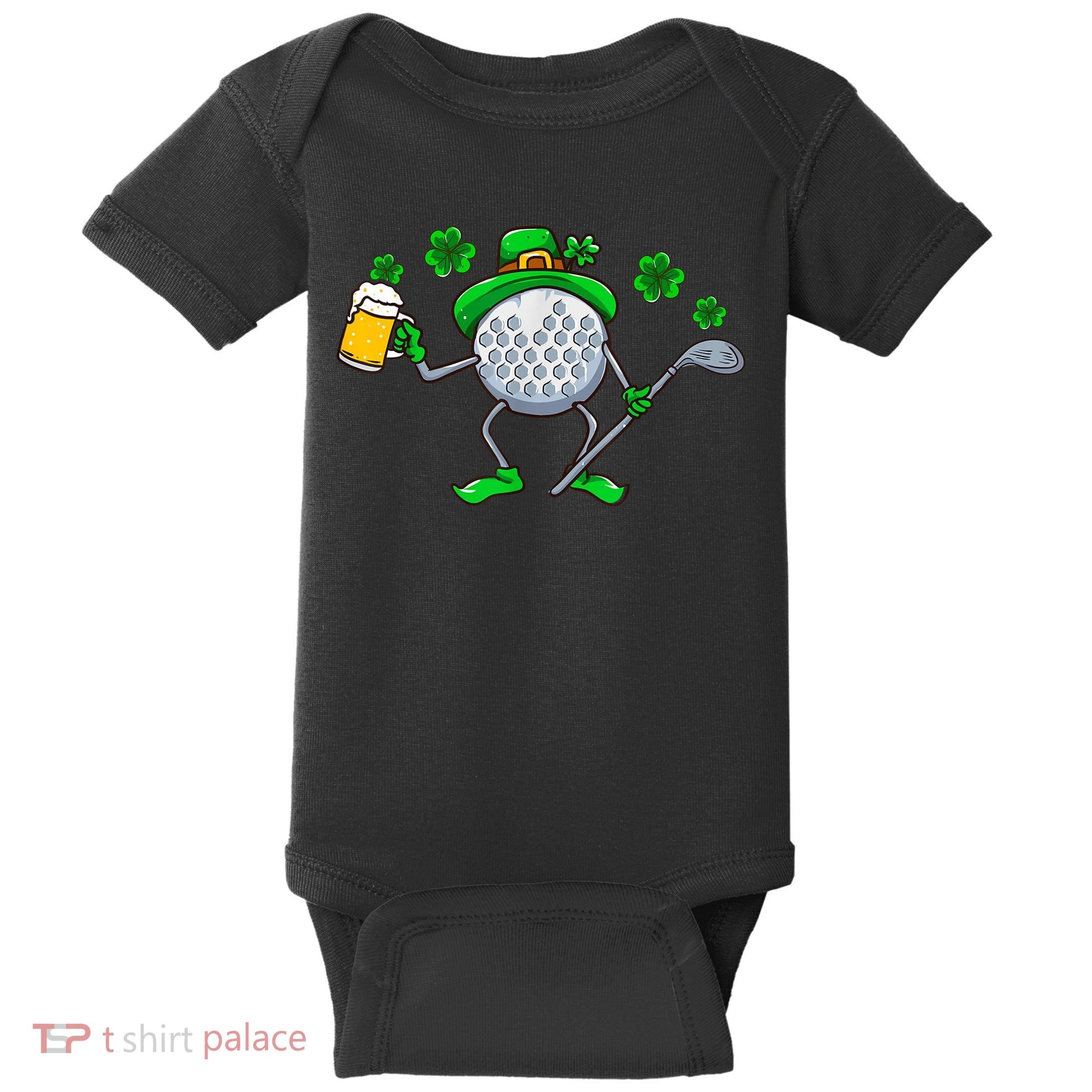 Golf Golfing Irish Golfer Beer Humor Dad St Patricks Day Gift Baby Bodysuit
