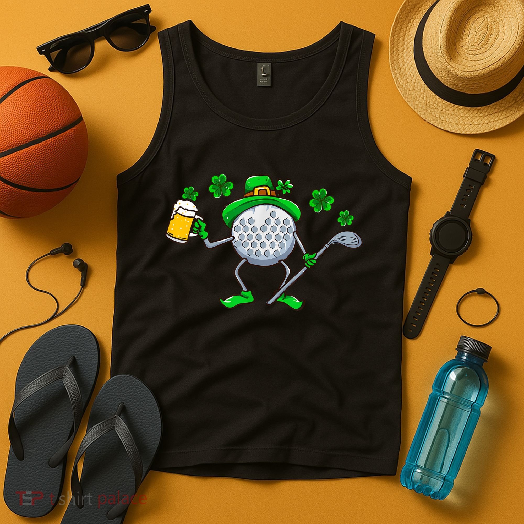 Golf Golfing Irish Golfer Beer Humor Dad St Patricks Day Gift Tank Top