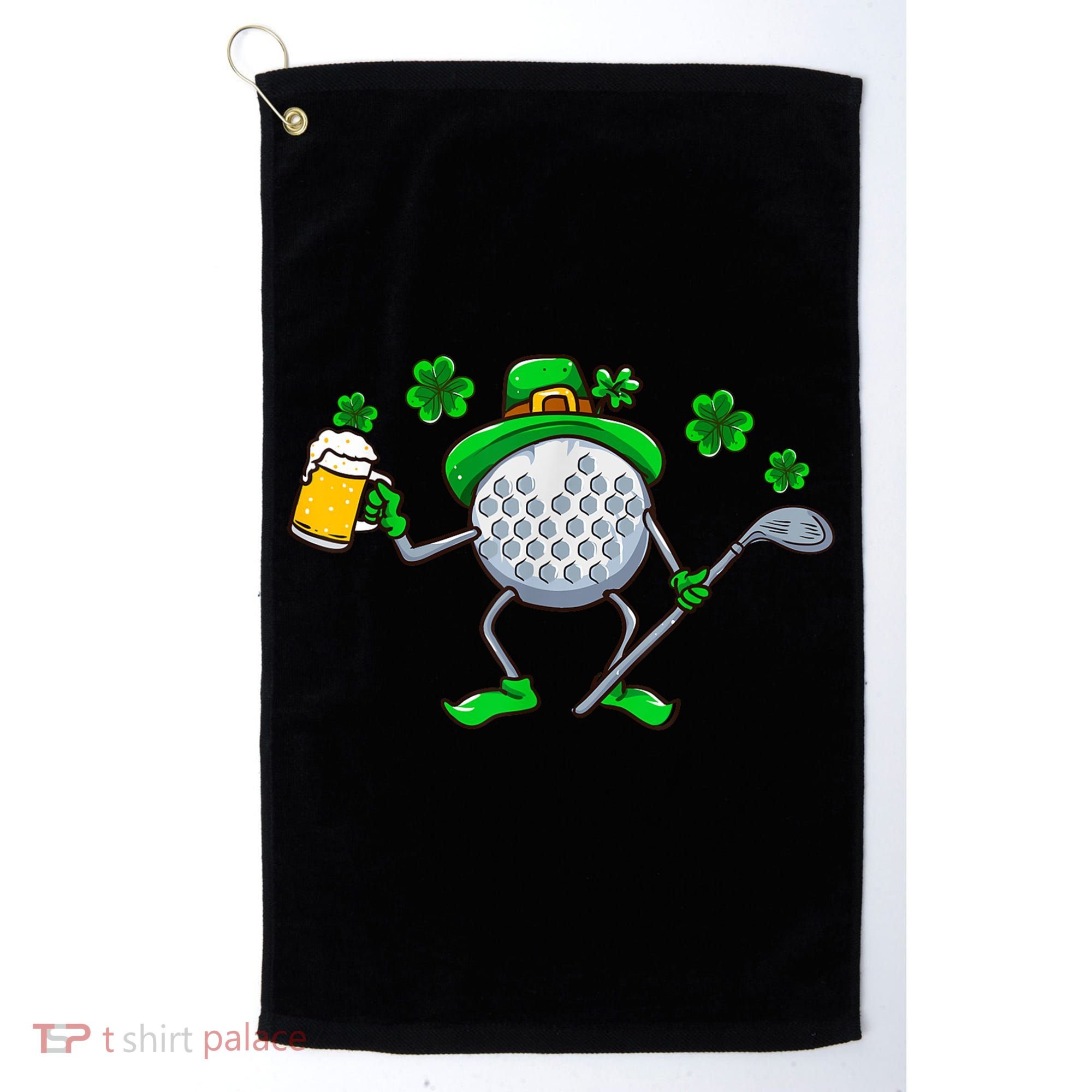 Golf Golfing Irish Golfer Beer Humor Dad St Patricks Day Gift Golf Towel
