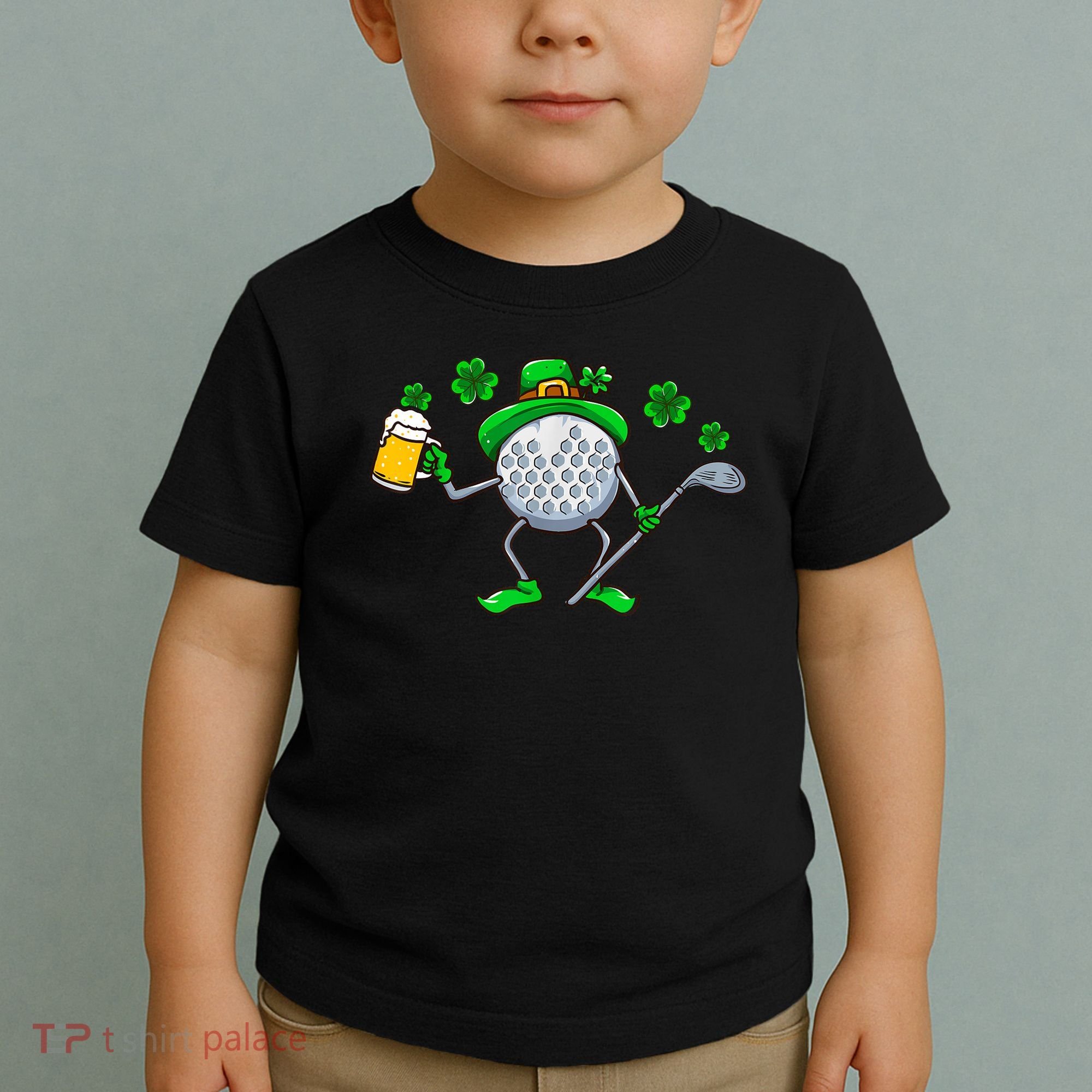 Golf Golfing Irish Golfer Beer Humor Dad St Patricks Day Gift Toddler T-Shirt