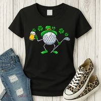 Golf Golfing Irish Golfer Beer Humor Dad St Patricks Day Gift Women's T-Shirt thumb 3