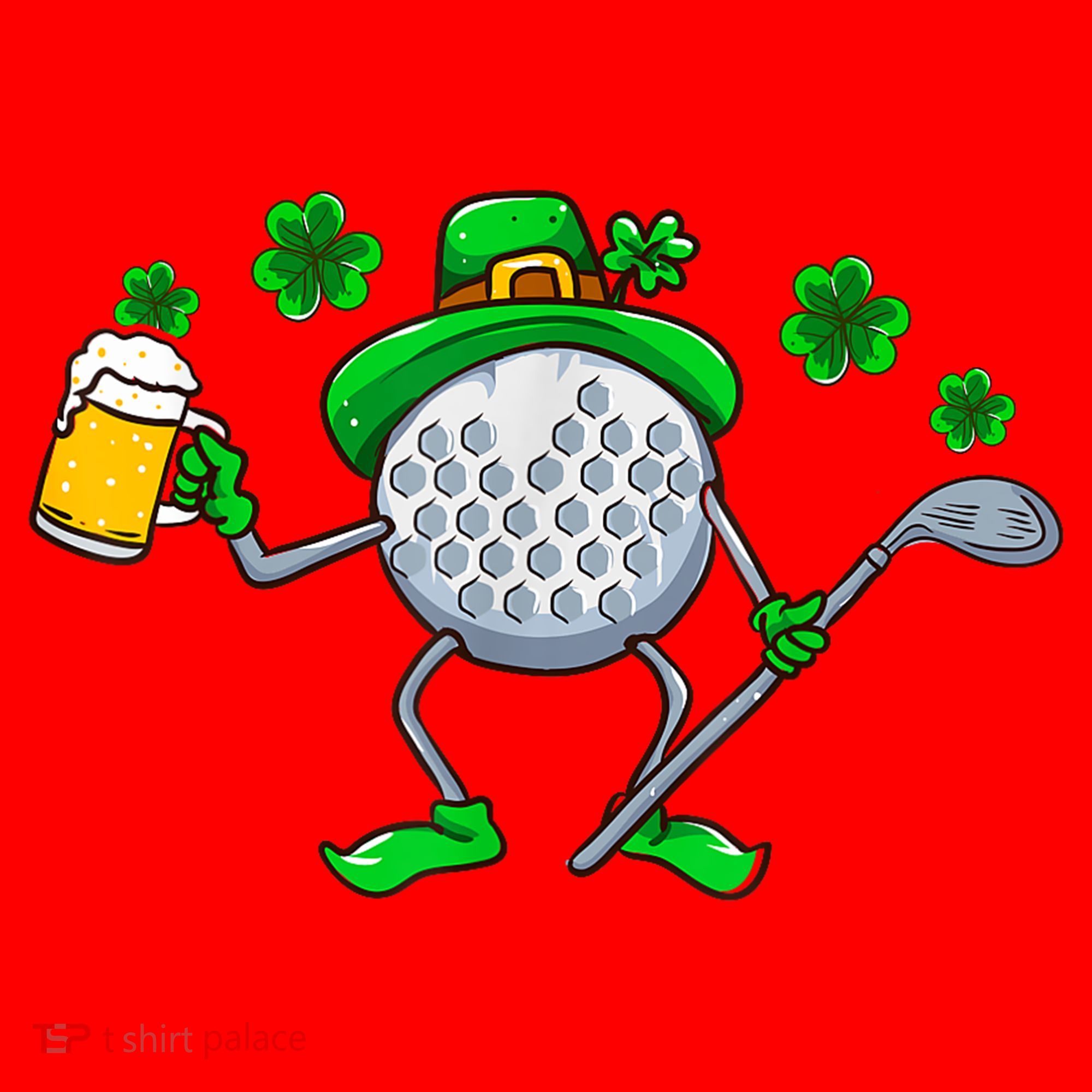 Golf Golfing Irish Golfer Beer Humor Dad St Patricks Day Gift Santa Hat